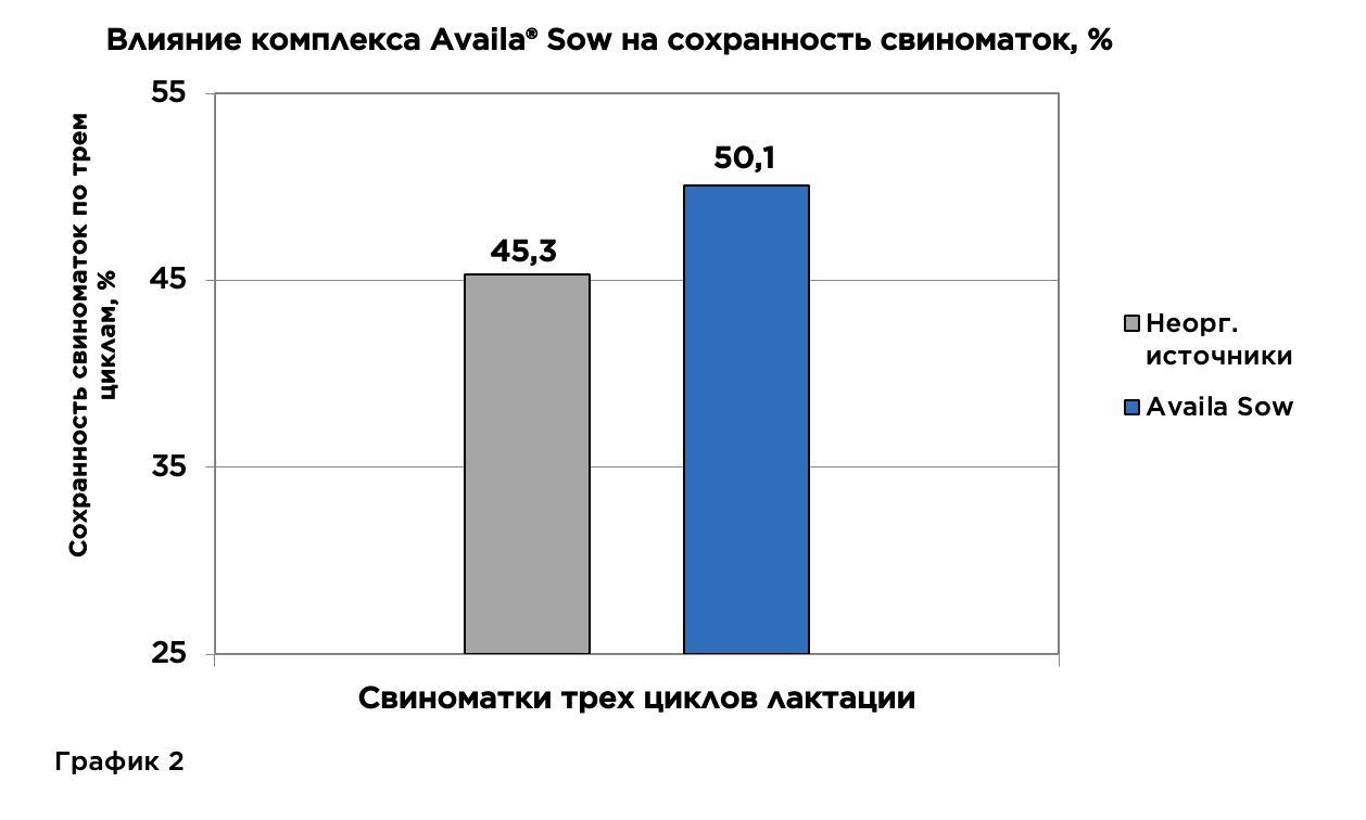 Влияние комплекса Availa® Sow на сохранность свиноматок